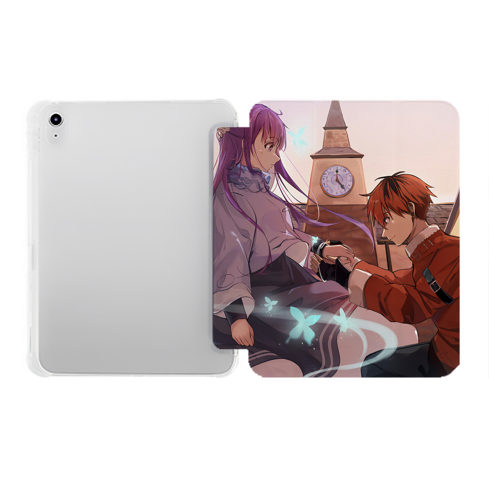 （画像用） 葬送のフリーレン Frieren IPad ケース ペン収納付き 三つ折りスタンド PUレザー×シリコン 対応機種9.5/10.5/10.9インチ